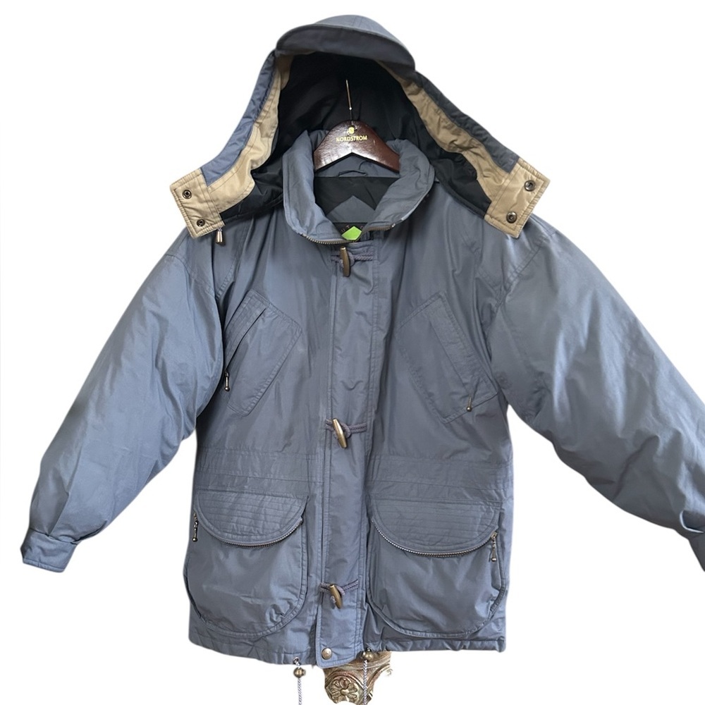 Out of Bounds Vintage Down Parka Blue Hooded Heavy Winter Coat Boys 16/Youth XL